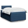 vidaXL Cama boxspring com colchão 120x190 cm tecido azul