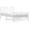 vidaXL Estrutura de cama com cabeceira e p&eacute;s 100x190 cm metal branco