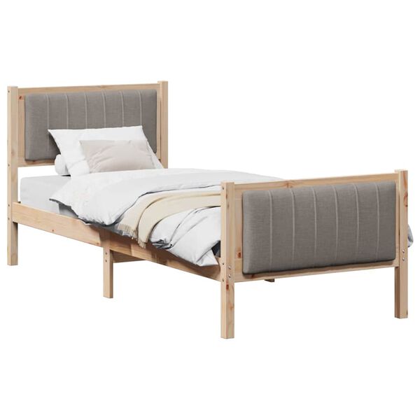 vidaXL Estrutura da cama com cabeceira Marrom e taupe 80 x 200 cm