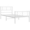vidaXL Estrutura de cama com cabeceira e p&eacute;s 75x190 cm metal branco