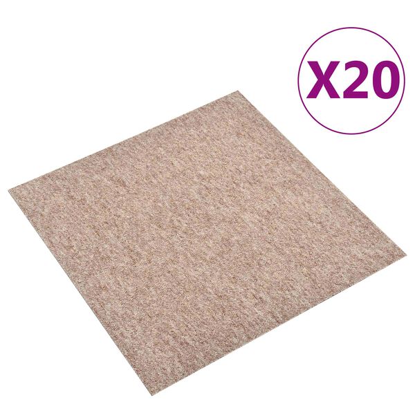vidaXL Tapete 20 pcs Bege 50 x 50 cm 100% Polipropileno