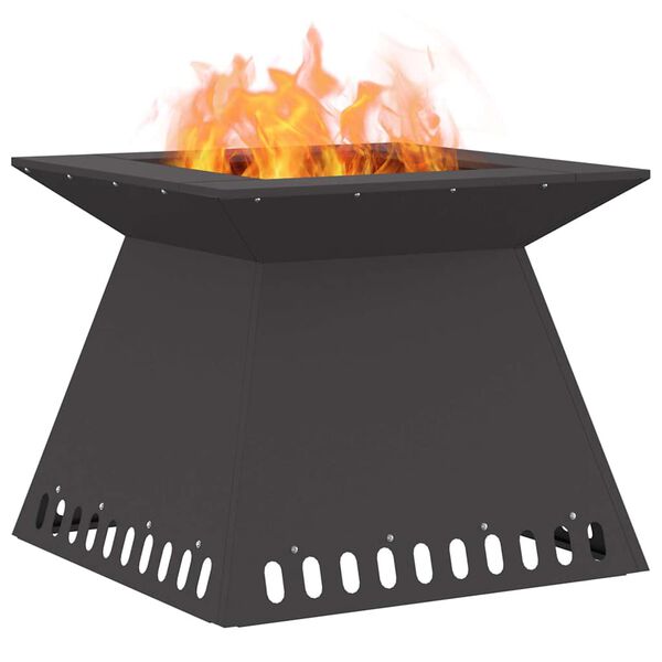 vidaXL Fire Pit Preto 60 x 60 x 50 cm A&ccedil;o laminado a frio