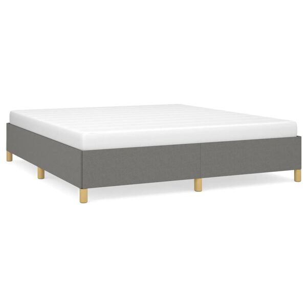 vidaXL Estrutura de cama sem colch&atilde;o 160x200 cm tecido cinzento-escuro