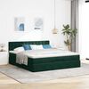 vidaXL Estrutura de cama otomana com colch&atilde;o 160x200 cm verde escuro