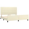 vidaXL Estrutura de cama c/ cabeceira couro artificial 180x200cm creme