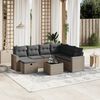 vidaXL 8 pcs conjunto sofás de jardim c/ almofadões vime PE cinzento