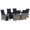 vidaXL Conjunto de Mesa e Cadeiras 7 pcs Cinzeto Rattan de PE