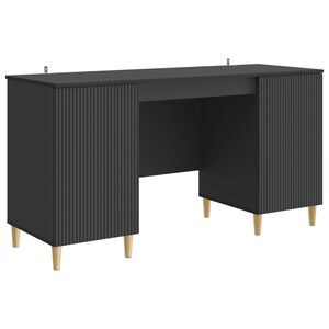 vidaXL Mesa com porta Preto 142,5 x 50 x 75 cm Derivados de Madeira