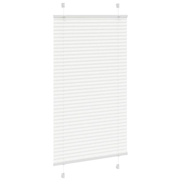 vidaXL Branco Plissada Cega 80x150 cm Largura Tecido 79,4 cm Poli&eacute;ster