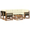 vidaXL Conjunto de Sof&aacute;s para Exterior 7 pcs Natural e Creme