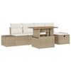 vidaXL Conjunto de Sof&aacute; de Jardim 6 unid. Bege vime PE