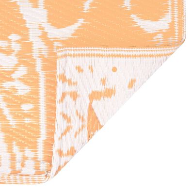 vidaXL Tapete de exterior 160x230 cm PP laranja e branco