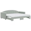 vidaXL Sof&aacute;-cama c/ gavet&atilde;o e colch&otilde;es 90x200 cm veludo cinzento-claro
