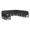 vidaXL Conjunto de Sof&aacute;s para Exterior 11 unid. Preto e Cinza Escuro