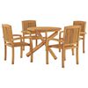 vidaXL 5 pcs conjunto de jantar para jardim madeira de teca maci&ccedil;a