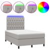 vidaXL Cama box spring c/ colch&atilde;o e LED 120x200 cm tecido cinza-claro