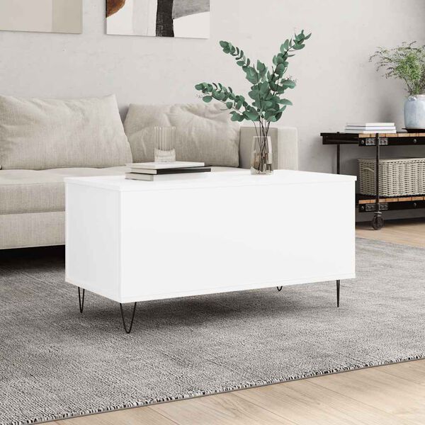 vidaXL Mesa de centro 90x44,5x45 cm derivados de madeira branco