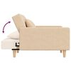 vidaXL Sof&aacute;-cama 2 lug. c/ 2 almofadas e apoio de p&eacute;s tecido cor creme