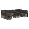 vidaXL Conjunto de Sof&aacute; de Jardim 10 pcs Cinzento vime PE
