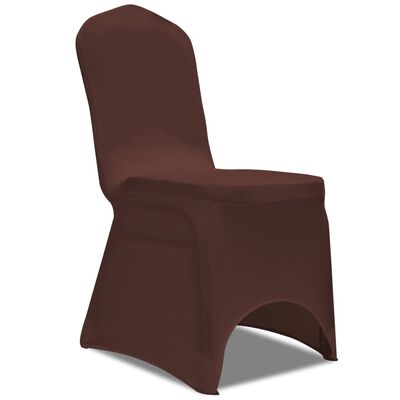 vidaXL Capa extensível para cadeira 6 pcs castanho