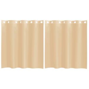 vidaXL Cortinas de voile com ilh&oacute;s 2 pcs areia