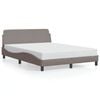 vidaXL Estrutura de cama Dover 140x200 cm tecido castanho-acinzentado