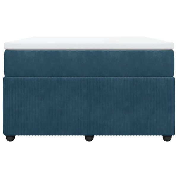 vidaXL Cama boxspring com colch&atilde;o 120x200 cm veludo azul-escuro