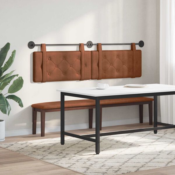 vidaXL Cabeceira Suspensa Castanho 170 x 55 x 5 cm PU Antigo