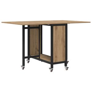 vidaXL Mesa de jantar dobr&aacute;vel com rod&iacute;zios 130 x 80 x 76,5 cm a&ccedil;o PB