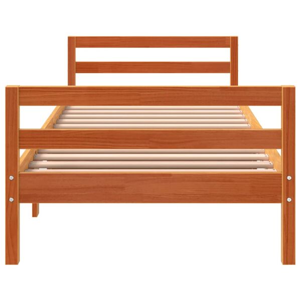 vidaXL Cama sem colch&atilde;o 90x190 cm madeira de pinho maci&ccedil;a castanho-mel