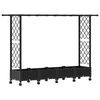 vidaXL Cama Elevada com Treli&ccedil;a e Telhado Preto 203 x 40 x 127 cm PP