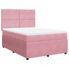 vidaXL Cama com molas/colch&atilde;o 140x200 cm veludo rosa