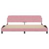 vidaXL Estrutura de cama Dover 200x200 cm veludo rosa