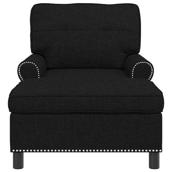 vidaXL Chaise Lounge com almofada Preto 91 x 157 x 91 cm tecido