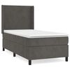 vidaXL Cama com molas/colch&atilde;o 100x200 cm veludo cinza-escuro
