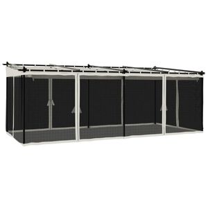 vidaXL Gazebo com paredes de malha 6x3 m a&ccedil;o creme
