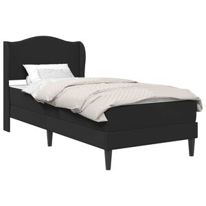 vidaXL Estrutura da Cama Preto 100 x 200 cm Couro Sint&eacute;tico