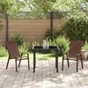 vidaXL Conjunto de Jantar para Jardim 3 pcs Marrom e Preto