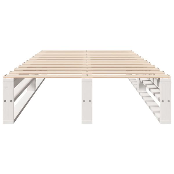 vidaXL Cama sem colch&atilde;o 100x200 cm madeira de pinho maci&ccedil;a branco