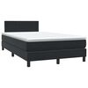 vidaXL Cama box spring c/ colch&atilde;o e LED 120x220 cm veludo preto