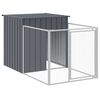 vidaXL Casota p/ c&atilde;es c/ parque 110x405x110 cm a&ccedil;o galvaniz. antracite