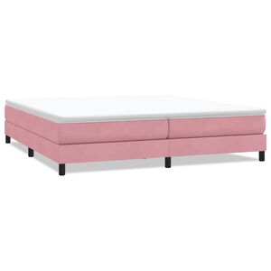 vidaXL Cama com molas sem colch&atilde;o 200x210 cm veludo rosa