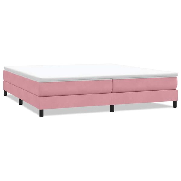 vidaXL Cama com molas sem colch&atilde;o 200x210 cm veludo rosa