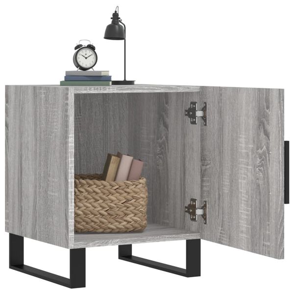 vidaXL Mesa cabeceira 2pcs 40x40x50 cm madeira processada cinza sonoma