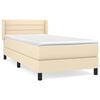 vidaXL Cama com molas/colch&atilde;o 90x190 cm tecido cor creme