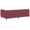vidaXL Estrutura de Cama de Canto Vinho Vermelho 90 x 190 cm tecido