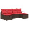 vidaXL Conjunto de Sof&aacute;s 6 unid. 6-N&uacute;mero de lugares Marrom e Vermelho