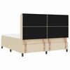 vidaXL Cama Box com colch&atilde;o com cabeceira Creme 180 x 200 cm tecido