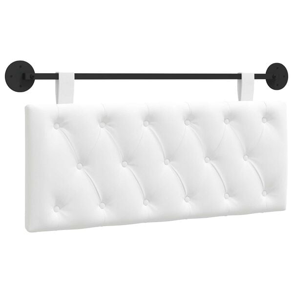 vidaXL Cabeceira Suspensa Branco 110 x 55 x 7 cm tecido