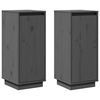 vidaXL Aparadores 2 pcs 31,5x34x75 cm madeira de pinho maci&ccedil;a cinza